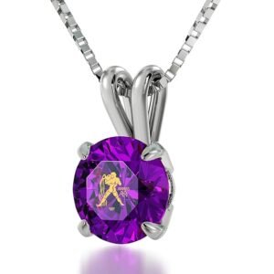925 sterling silver aquarius necklace zodiac pendant