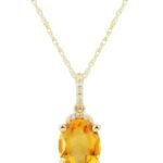 yellow sapphire pendant silver chain guru ratna